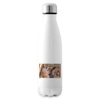 Fallow Deer (in german Damwild or Damhirsch) Dama - Insulated Water Bottle - white - Right