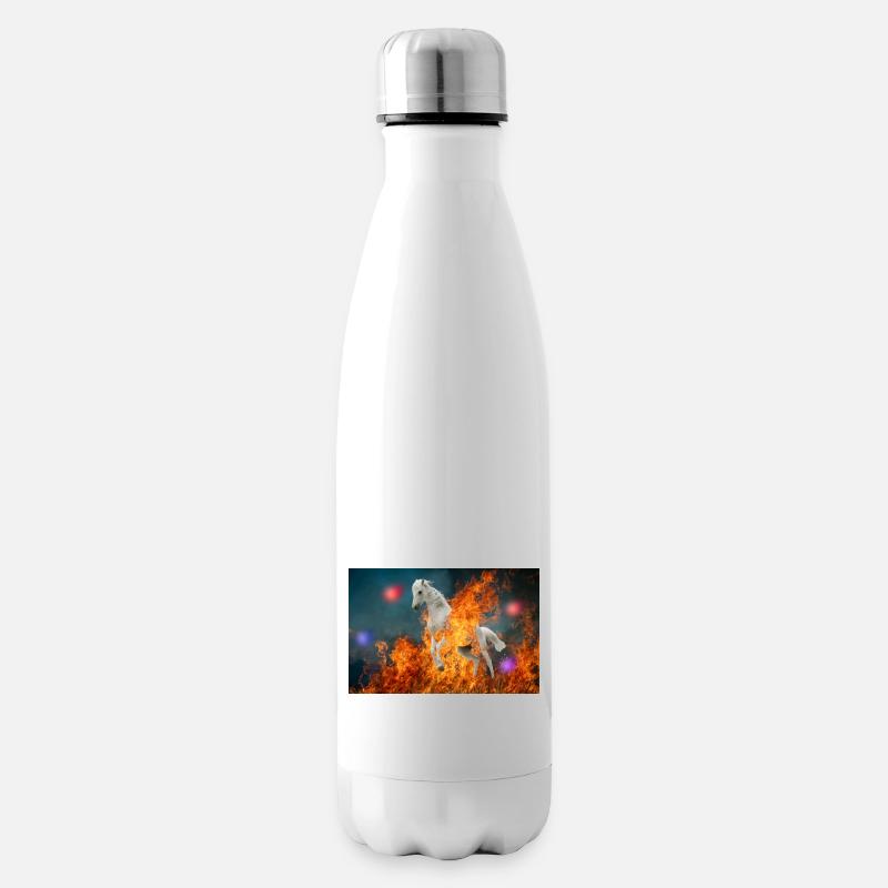 Ein brennendes Pferd. - Isolierflasche - Weiß