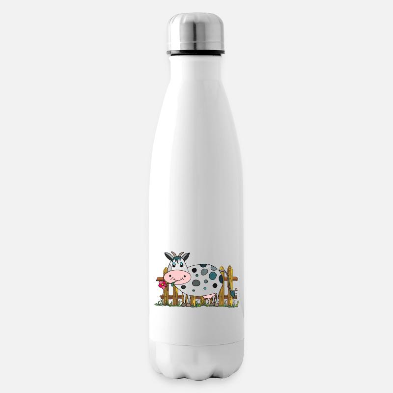 Kuh - Isolierflasche - Weiß