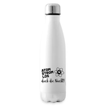 Sprüche Winter Atomstromlos durch die Nacht - Isolierflasche - Weiß - Rechts