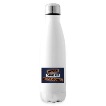 Never Give up keep going saying lettering - Insulated Water Bottle - white - Right