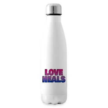 Love Heals Bi Flag Colors - Insulated Water Bottle - white - Right