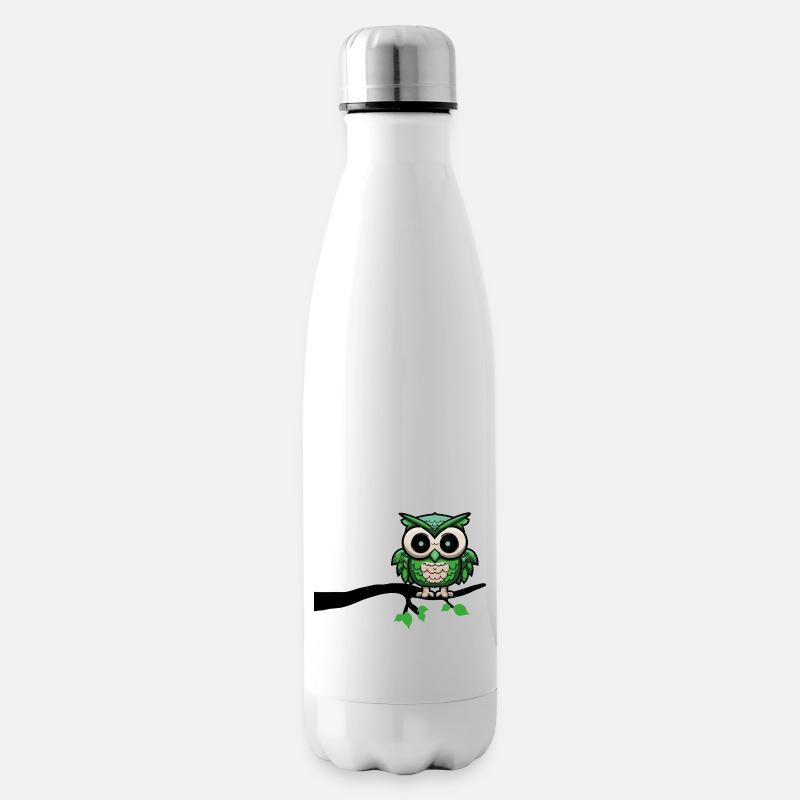 eule owl nachteule - Isolierflasche - Weiß