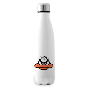 Ente guckt lustig böse wütend gemein sauer Blick - Isolierflasche - Weiß - Rechts