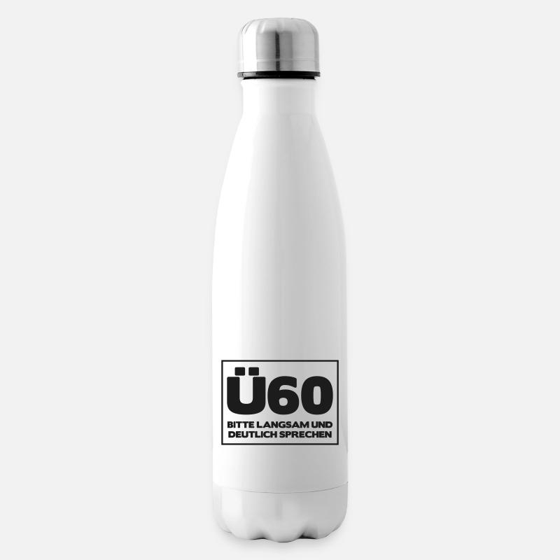 Zum 60. Geburtstag ein Shirt „Ü60 Bitte langsam - Isolierflasche - Weiß