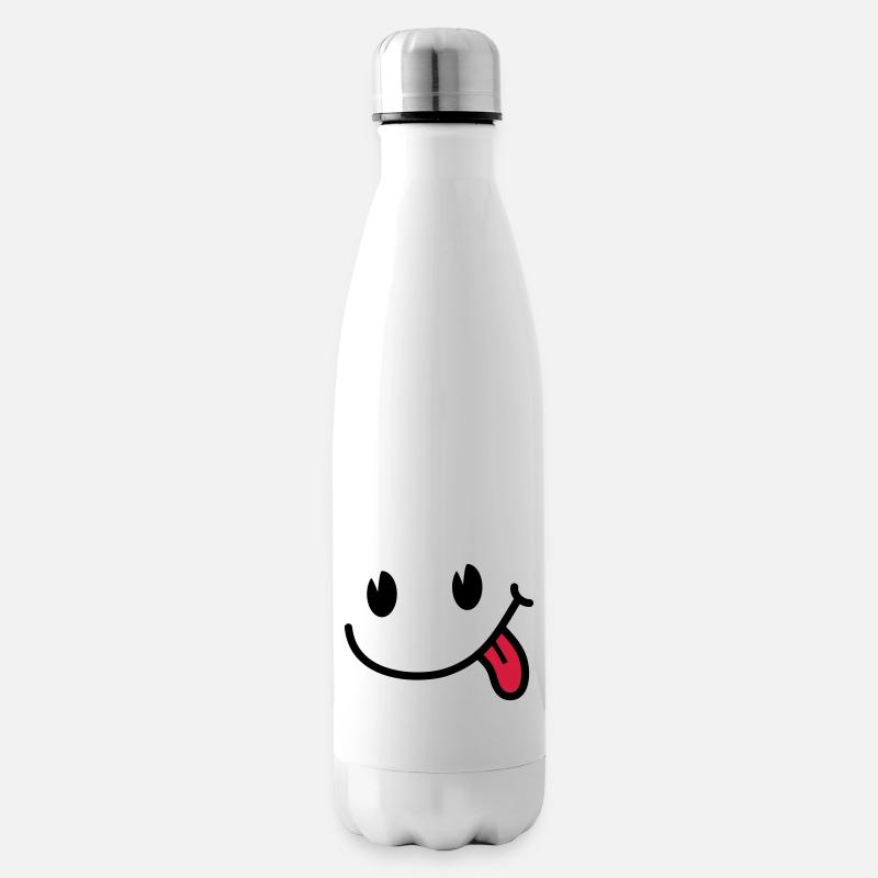 Smiley - Isolierflasche - Weiß
