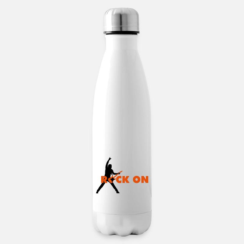 rock_on_b_2c - Insulated Water Bottle - white