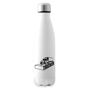 road text logo truck truck lorry remote driver f - Insulated Water Bottle - white - Right