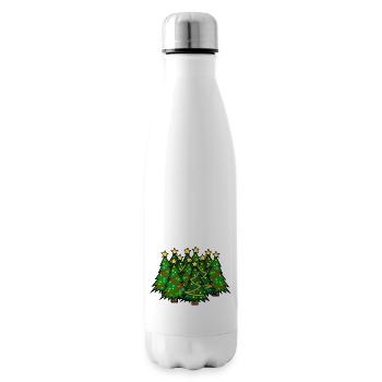 Arbres de Noël forêt / forêt avec arbres de Noël - Bouteille isotherme - blanc - Droite