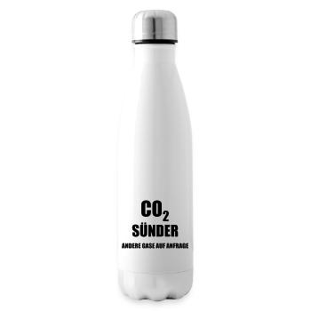 Design "CO2 Sünder .. Andere Gase auf Anfrage" - Isolierflasche - Weiß - Rechts