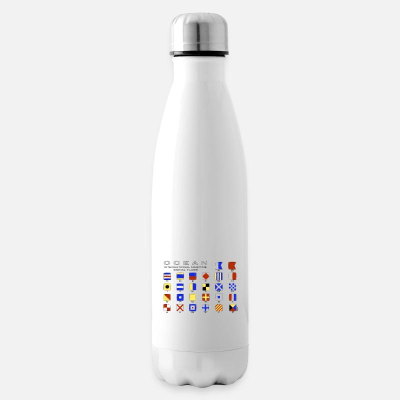 Ocean International Code Sea Flags, Marinekleidung - Isolierflasche - Weiß