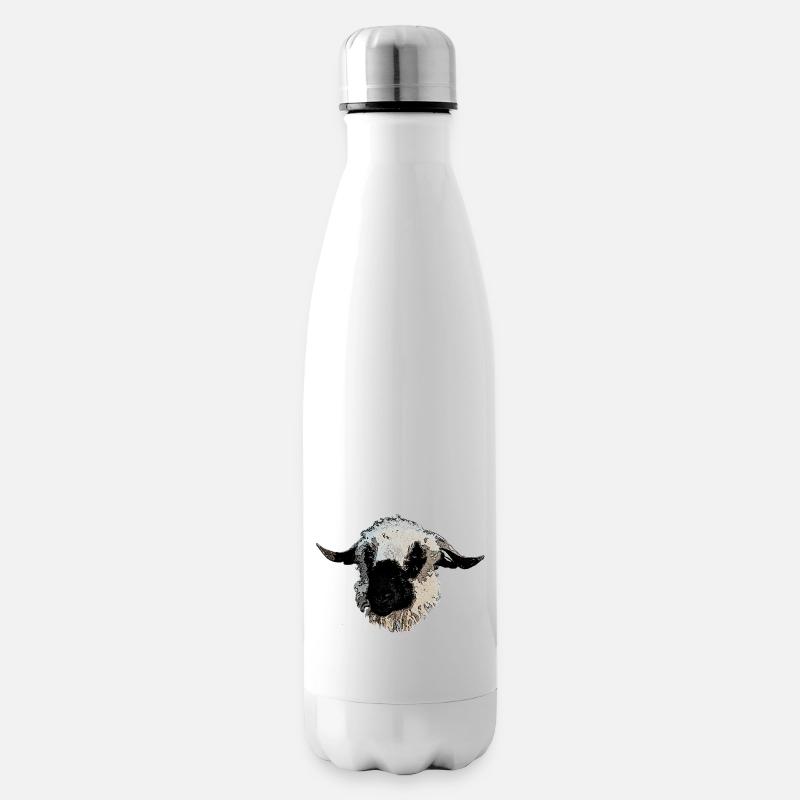 Walliser Schwarznasenschaf - Isolierflasche - Weiß