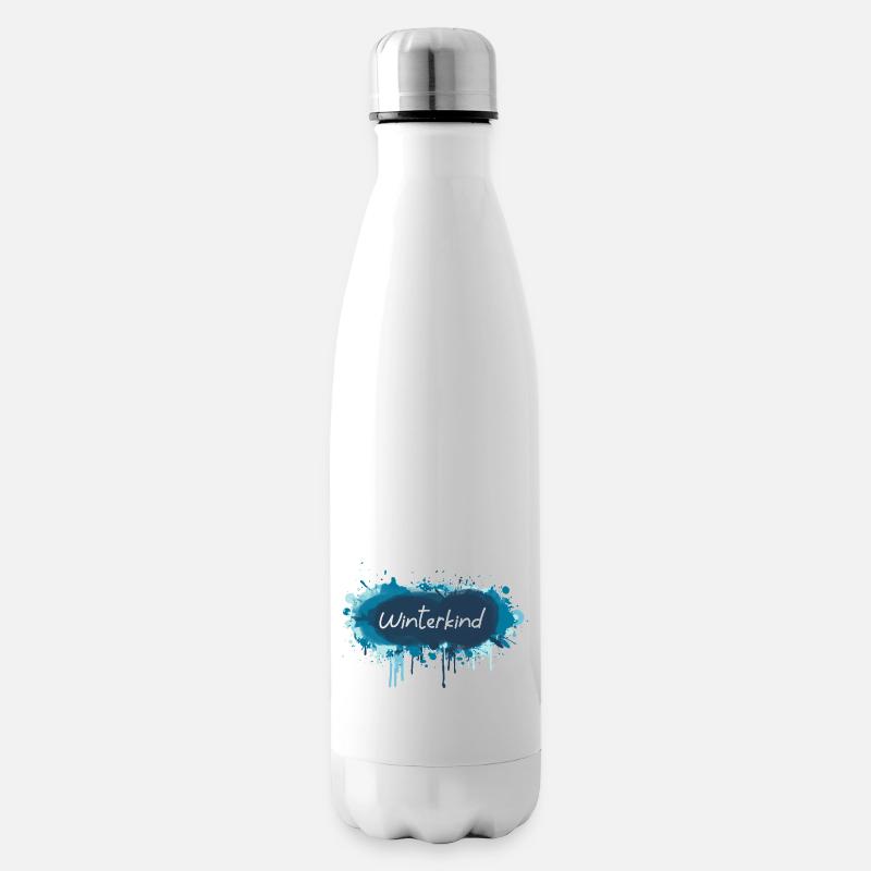 Winterkind Blau - Isolierflasche - Weiß
