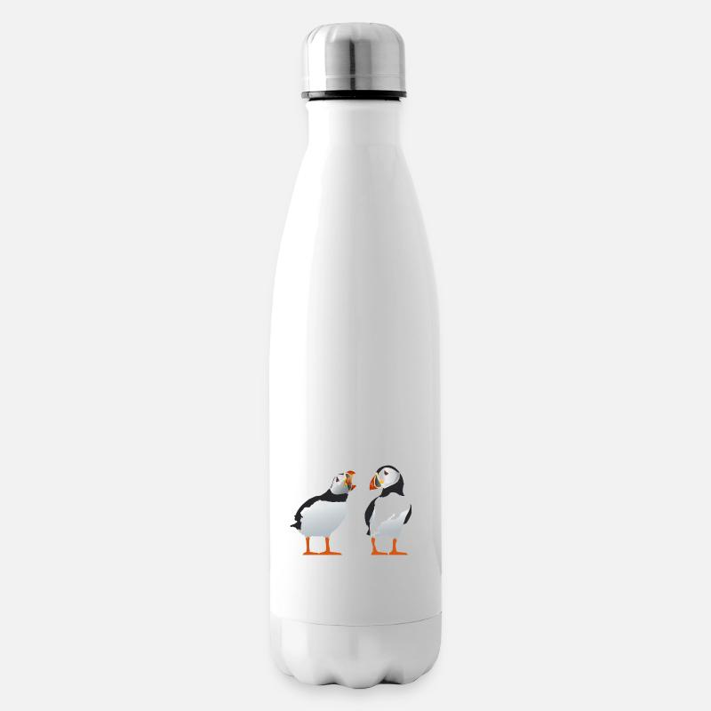 Schreiiger Papageientaucher - Isolierflasche - Weiß