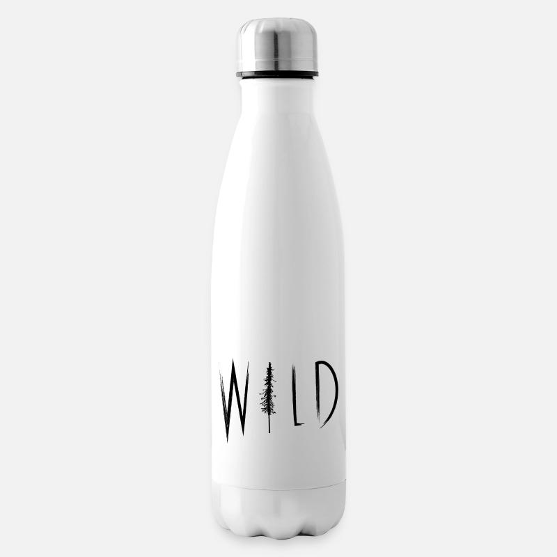 Wilder Text - Isolierflasche - Weiß