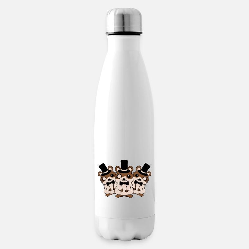 3 Zylinder Hut Hamster - Isolierflasche - Weiß