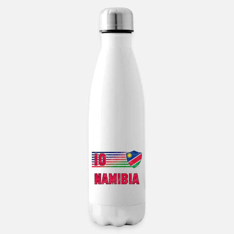 Namibia Fußball Mannschaft - Isolierflasche - Weiß