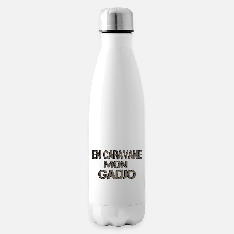 En caravane mon gadjo - Bouteille isotherme - blanc