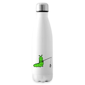 raupe angelt - Isolierflasche - Weiß - Rechts