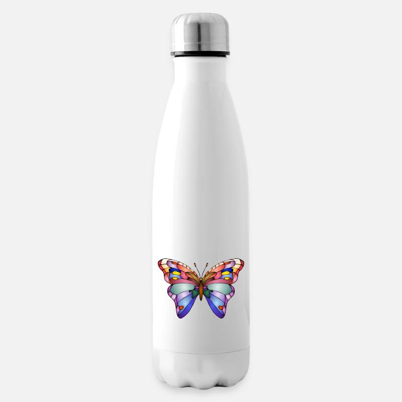 Schmetterling - Isolierflasche - Weiß