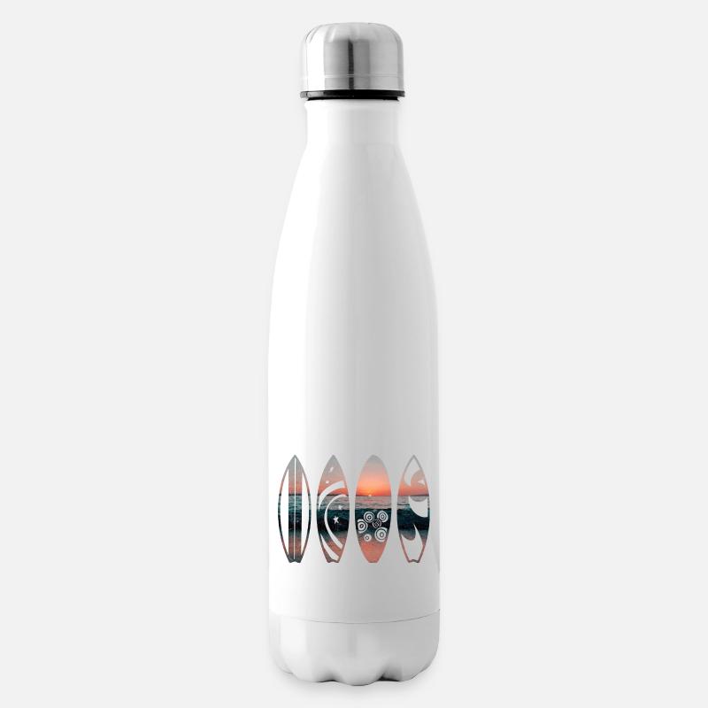 Sunset Surfbretter - Isolierflasche - Weiß