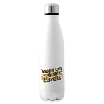 Spätes Cardio - Sport Humor - Isolierflasche - Weiß - Rechts