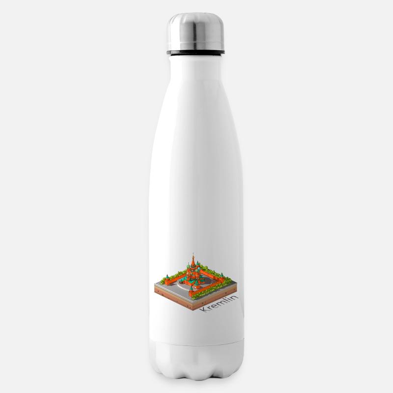 Low poly géométrique Le Kremlin - Bouteille isotherme - blanc
