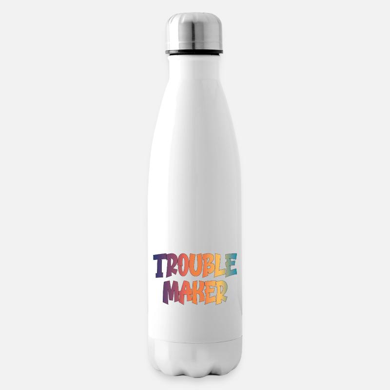 trouble maker - Insulated Water Bottle - white