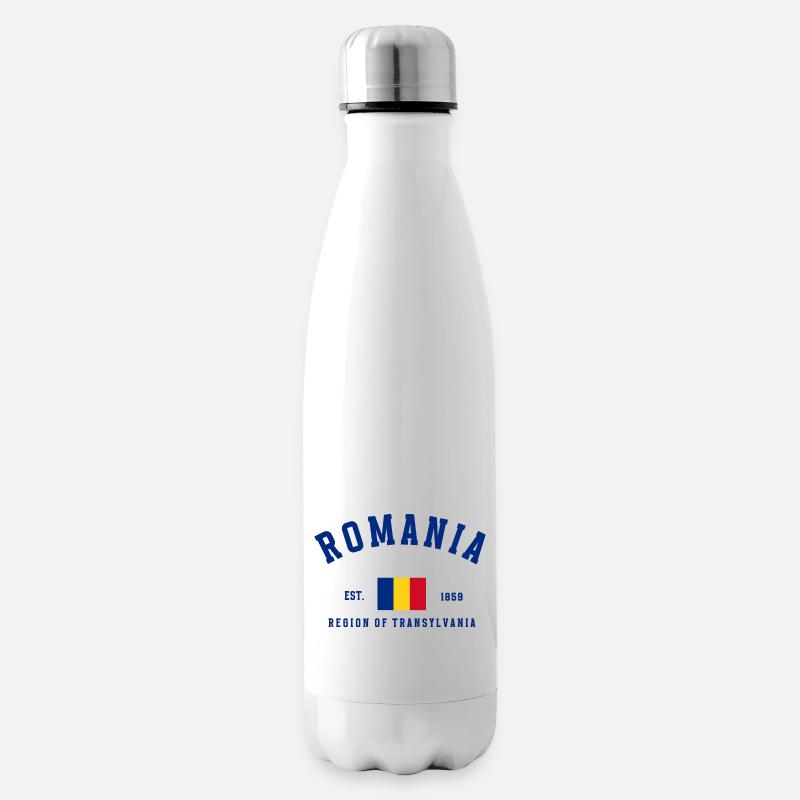 Romania Est. 1859 - Insulated Water Bottle - white