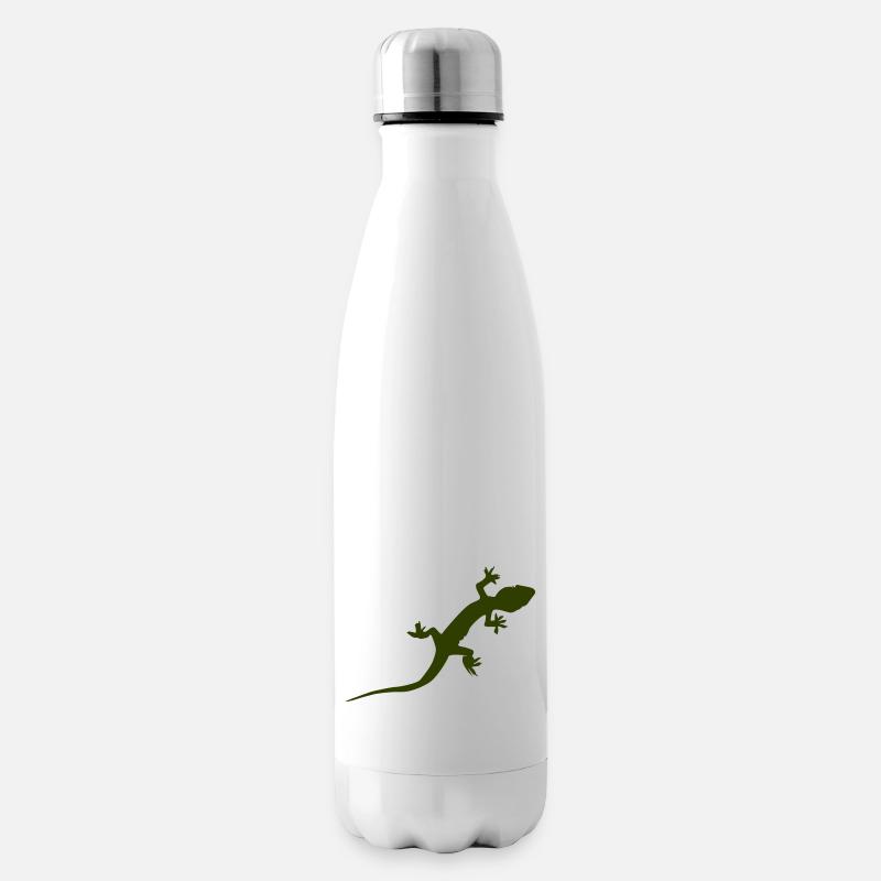Gecko Echse - Isolierflasche - Weiß