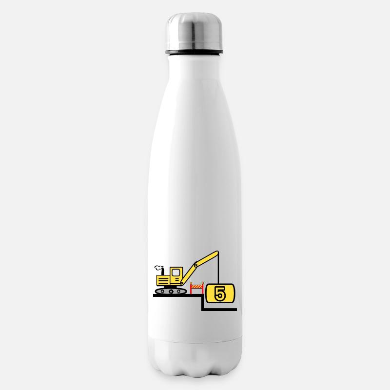 Bagger - Isolierflasche - Weiß