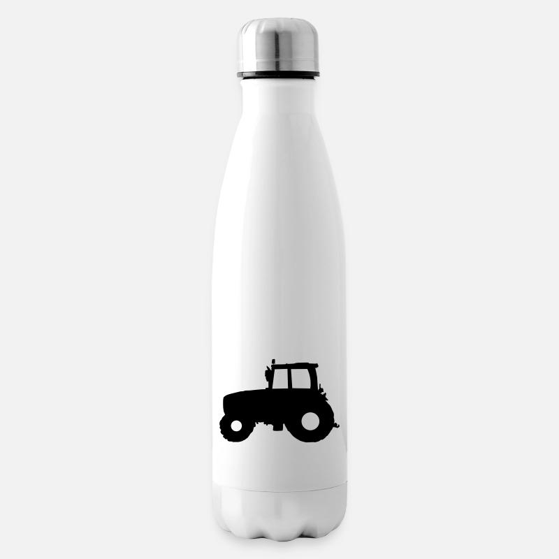 Traktor Trecker - Isolierflasche - Weiß