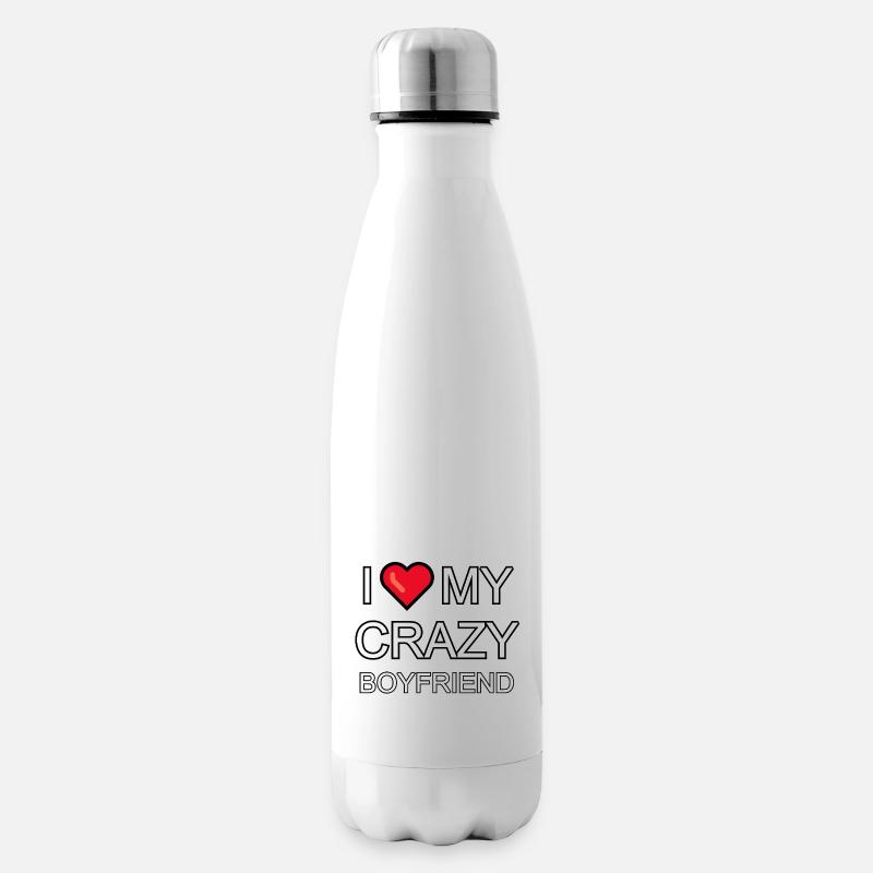 J’adore mon copain fou - Bouteille isotherme - blanc