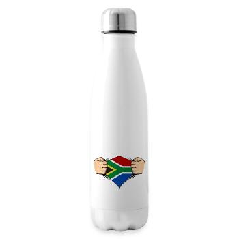 Conception du drapeau de l’Afrique du Sud - Bouteille isotherme - blanc - Droite