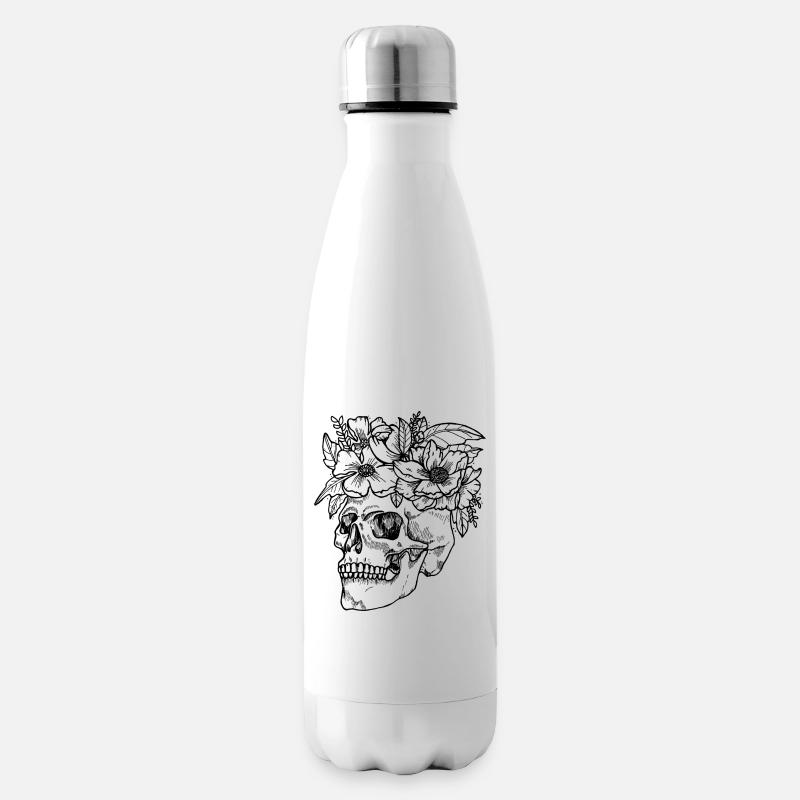 FLOWER SKULL - Isolierflasche - Weiß