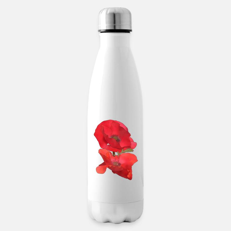 Mohn - Isolierflasche - Weiß
