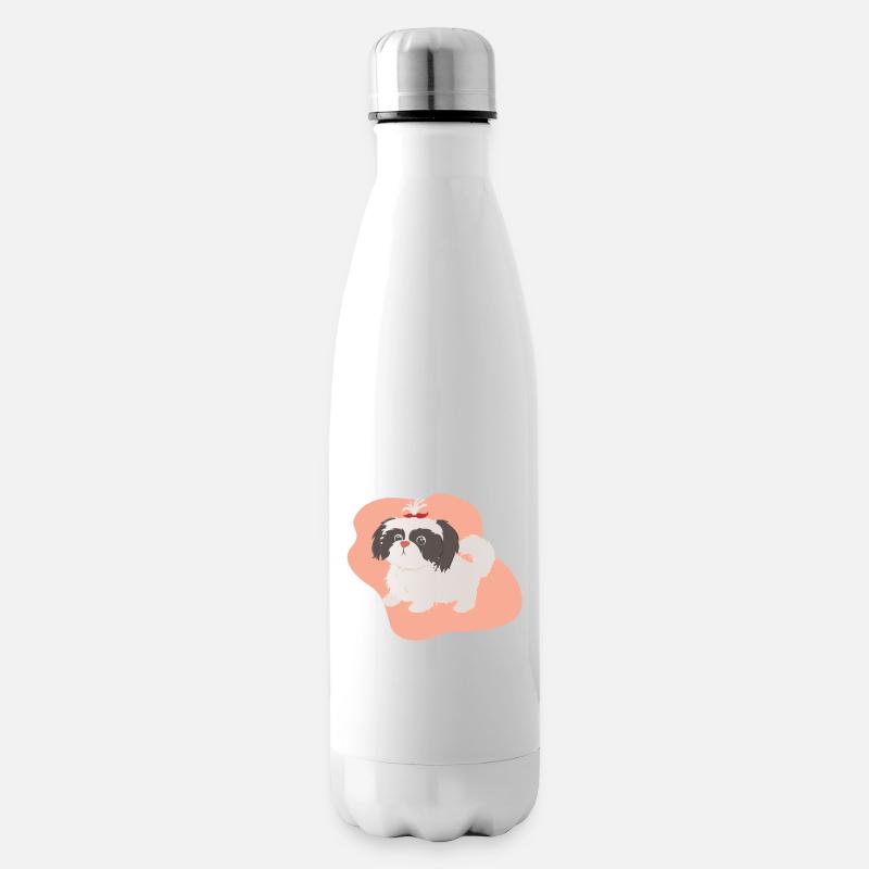 Chien avec tresse - Bouteille isotherme - blanc