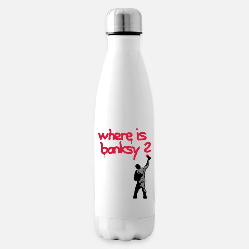 where is banksy - Isolierflasche - Weiß