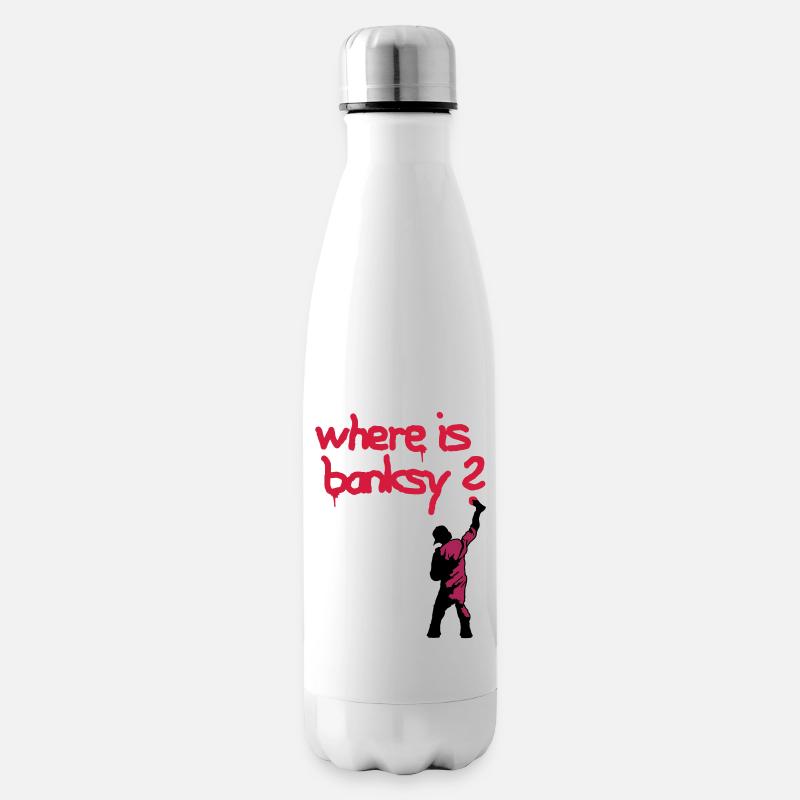 where is banksy - Isolierflasche - Weiß