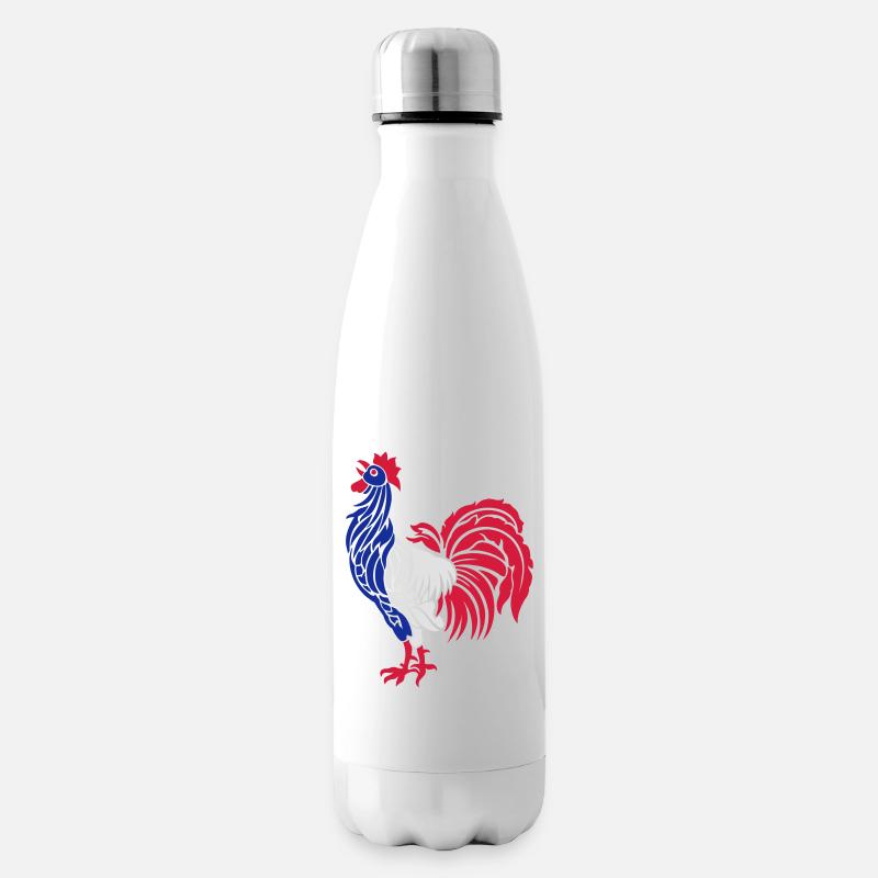 coq flexo - Bouteille isotherme - blanc