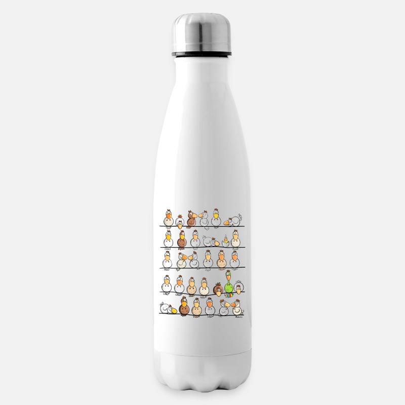Ferme de poulet - Bouteille isotherme - blanc
