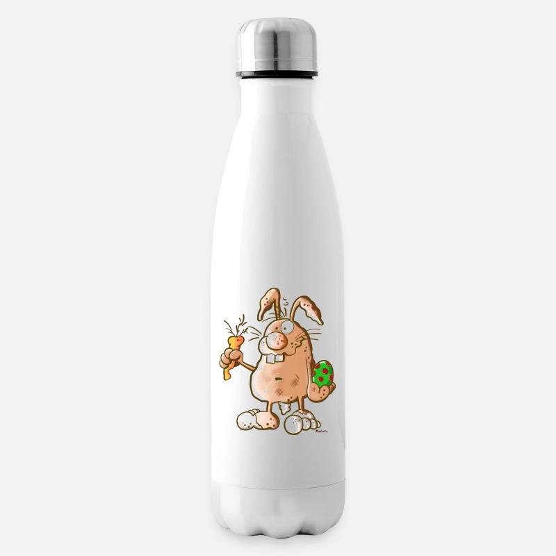 Lapin de Pâques drôle - Bouteille isotherme - blanc