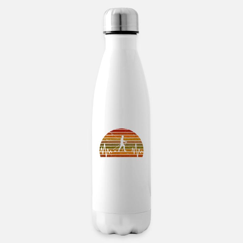 Nordic Walking Herzschlag - Isolierflasche - Weiß