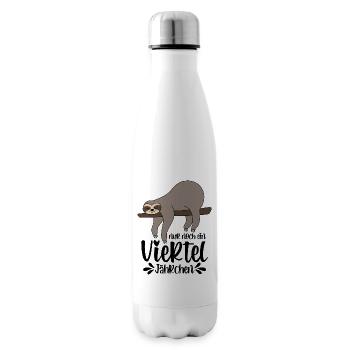 Faultier Sprüche Nur Noch Ein Viertel Jährchen - Isolierflasche - Weiß - Rechts