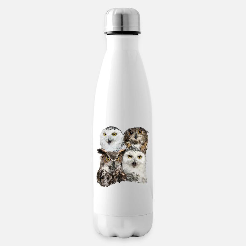 Hiboux - Bouteille isotherme - blanc