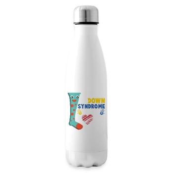Down Syndrom Socke Herz Liebe Geschenk - Isolierflasche - Weiß - Rechts