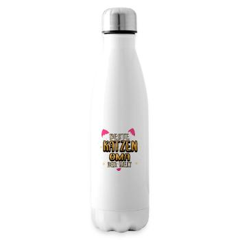 Katze Kätzchen Lustige Sprüche Haustier Geschenk - Isolierflasche - Weiß - Rechts
