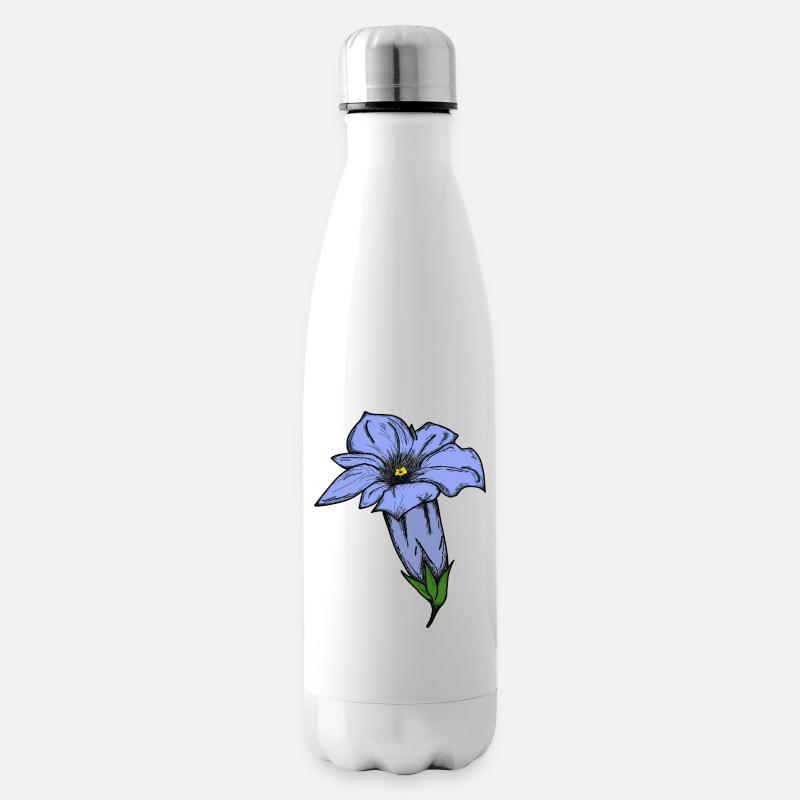 Enzian, gezeichnet - Isolierflasche - Weiß