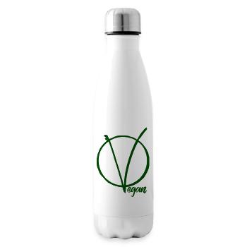 V for vegan - Insulated Water Bottle - white - Right