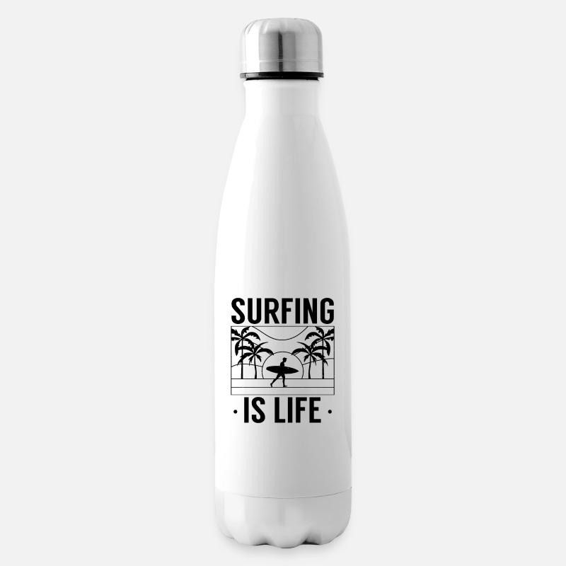 Surf est la vie surf surf surf - Bouteille isotherme - blanc